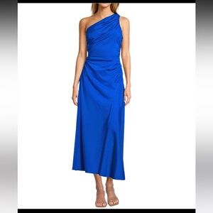 ANTONIO MELANI Cobalt Blue One-Shoulder Dress. NWT